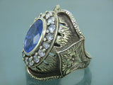 Turkish Handmade Jewelry 925 Sterling Silver Amethyst Stone Mens Rings