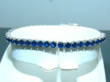 Turkish Handmade Jewelry 925 Sterling Silver Sapphire Stone Womens Bracelet