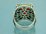 Turkish Handmade Jewelry 925 Sterling Silver Agate Stone Engraved Mens Rings