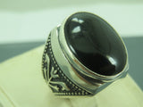 Turkish Handmade Jewelry 925 Sterling Silver Onyx Stone Mens Rings