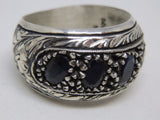 Turkish Handmade Jewelry 925 Sterling Silver Sapphire Stone Mens Rings