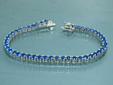 Turkish Handmade Jewelry 925 Sterling Silver Sapphire Stone Womens Bracelet