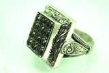 Turkish Handmade Jewelry 925 Sterling Silver Onyx Stone Mens Rings