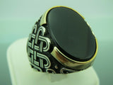 Turkish Handmade Jewelry 925 Sterling Silver Onyx Stone Mens Rings