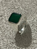 SOLID STERLING 925 SILVER MENS JEWELRY AGATE GEMSTONE MEN'S RING