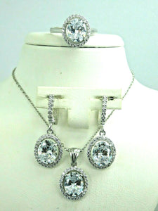 Turkish Handmade Jewelry 925 Sterling Silver Zircon Stone Women Earring Set