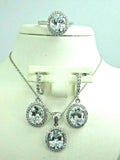 Turkish Handmade Jewelry 925 Sterling Silver Zircon Stone Women Earring Set