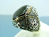 Turkish Handmade Jewelry 925 Sterling Silver Onyx Stone Mens Rings