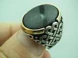 Turkish Handmade Jewelry 925 Sterling Silver Onyx Stone Mens Rings