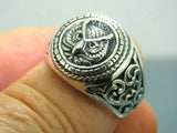 Turkish Handmade Jewelry 925 Sterling Silver Owl Design Men's Rings