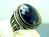 Turkish Handmade Jewelry 925 Sterling Silver Sapphire Stone Mens Rings