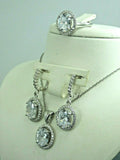 Turkish Handmade Jewelry 925 Sterling Silver Zircon Stone Women Earring Set