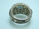 Turkish Handmade Jewelry 925 Sterling Silver Aquamarine Stone Mens Rings