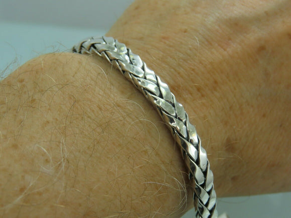 Turkish Handmade Jewelry 925 Sterling Silver Braid Design Mens Bracelets