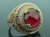 Turkish Handmade Jewelry 925 Sterling Silver Ruby Stone Ladies Rings