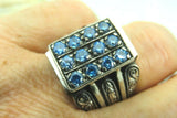 Turkish Handmade Jewelry 925 Sterling Silver Aquamarine Stone Mens Rings