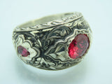 Turkish Handmade Jewelry 925 Sterling Silver Ruby Stone Mens Rings