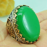 Turkish Handmade Jewelry 925 Sterling Silver Agate Stone Mens Rings