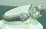 Turkish Handmade Jewelry 925 Sterling Silver Ruby Stone Womens' Watch