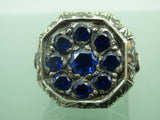 Turkish Handmade Jewelry 925 Sterling Silver Sapphire Stone Mens Rings