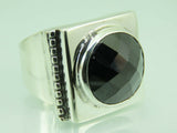 Turkish Handmade Jewelry 925 Sterling Silver Onyx Stone Mens Rings