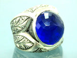 Turkish Handmade Jewelry 925 Sterling Silver Sapphire Stone Mens Rings