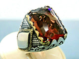 Turkish Handmade Jewelry 925 Sterling Silver Alexandrite Stone Mens Rings