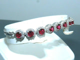 Turkish Handmade Jewelry 925 Sterling Silver Ruby Stone Womens Bracelet