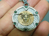 Turkish Handmade Jewelry 925 Sterling Silver Emerald Stone Men Necklace