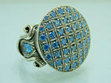 Turkish Handmade Jewelry 925 Sterling Silver Aquamarine Stone Mens Rings