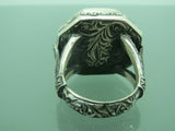 Turkish Handmade Jewelry 925 Sterling Silver Sapphire Stone Mens Rings