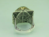 Turkish Handmade Jewelry 925 Sterling Silver Emerald Stone Mens Rings