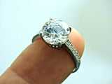 Turkish Handmade Jewelry 925 Sterling Silver Zircon Stone Women Ring Sz 8