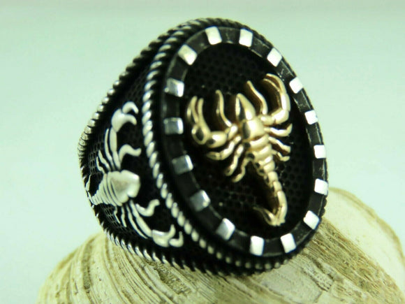 Turkish Handmade Jewelry 925 Sterling Silver Scorpion Design Mens Rings