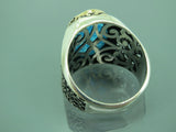 Turkish Handmade Jewelry 925 Sterling Silver Zircon Stone Mens Rings