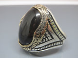 Turkish Handmade Jewelry 925 Sterling Silver Onyx Stone Mens Rings