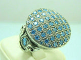 Turkish Handmade Jewelry 925 Sterling Silver Aquamarine Stone Mens Rings