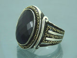 Turkish Handmade Jewelry 925 Sterling Silver Sapphire Stone Mens Rings