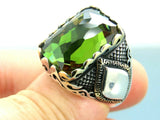 Turkish Handmade Jewelry 925 Sterling Silver Alexandrite Stone Mens Rings