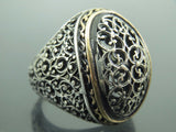 Turkish Handmade Jewelry 925 Sterling Silver Handcrafted Design Mens Rings