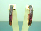 Turkish Handmade Jewelry 925 Sterling Silver Ruby Stone Women Earrings