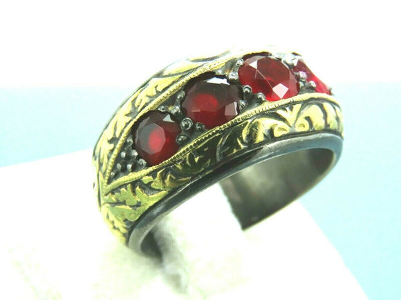 Turkish Handmade Jewelry 925 Sterling Silver Ruby Stone Mens Rings