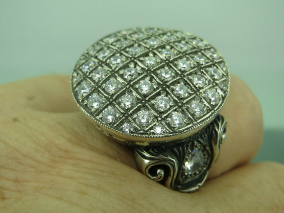 Turkish Handmade Jewelry 925 Sterling Silver Zircon Stone Mens Rings