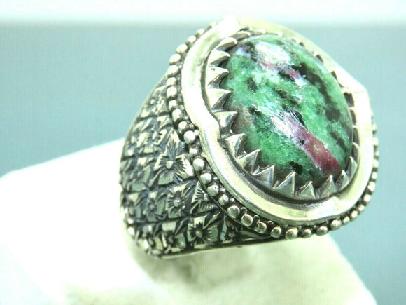 Turkish Handmade Jewelry 925 Sterling Silver Bloodstone Mens Rings