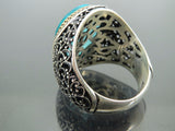 Turkish Handmade Jewelry 925 Sterling Silver Aquamarine Stone Mens Rings