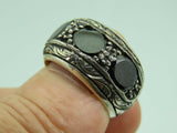 Turkish Handmade Jewelry 925 Sterling Silver Onyx Stone Mens Rings