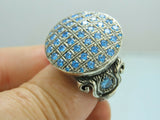 Turkish Handmade Jewelry 925 Sterling Silver Aquamarine Stone Mens Rings