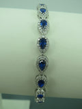 Turkish Handmade Jewelry 925 Sterling Silver Sapphire Stone Womens Bracelet