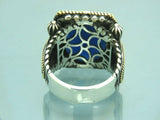 Turkish Handmade Jewelry 925 Sterling Silver Sapphire Stone Mens Rings