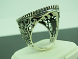 Turkish Handmade Jewelry 925 Sterling Silver Double Eagle Design Mens Rings